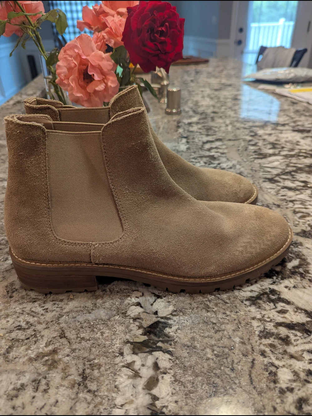 Steve Madden Women's Suede Chelsea Booties in Taupe